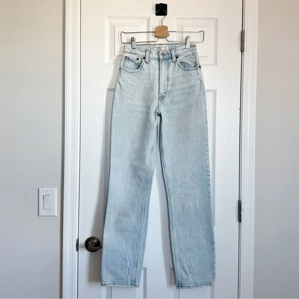 Abercrombie & Fitch Curve Love The 90’s Straight Ultra High Rise Size 25/0 R - Picture 2 of 14